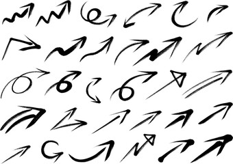 毛筆風タッチの矢印セット