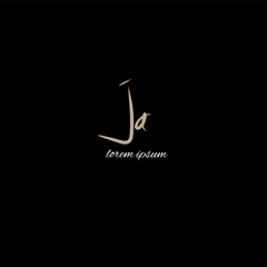 Initial ja a j beauty monogram and elegant logo design