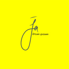Initial ja j a beauty monogram and elegant logo design
