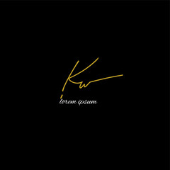 Initial kw k w beauty monogram and elegant logo design