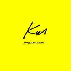 Initial kw beauty monogram and elegant logo design