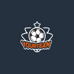Obraz premium Soccer club emblem. Football badge shield logo, soccer ball team game club elements, Vector Logo Illustration Fit to championship or team