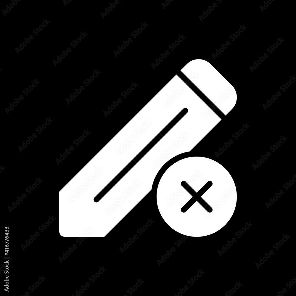 Poster edit dark mode glyph icon. text document. correct mistakes, editorial review. phone screen menu elem