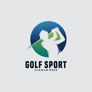 Man swinging golf , Golf players club, logo, symbol, icon, graphic, vector.