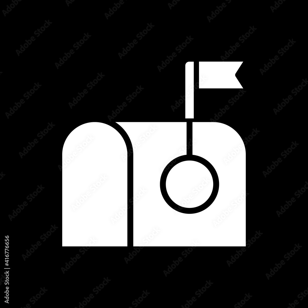 Poster mail dark mode glyph icon. receiving text document through internet. getting letters. phone screen m