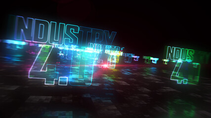 Industry 4.0 abstract 3d illustration