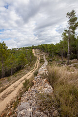 Fototapeta na wymiar Hiking trail landscape in Sierra de Irta National Park Spain