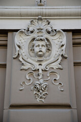 Sculpture on the facade of the National University Library in Lviv, Ukraine
