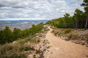 Fototapeta na wymiar Hiking trail landscape in Sierra de Irta National Park Spain