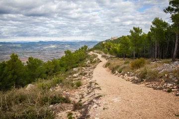 Selbstklebende Fototapeten Hiking trail landscape in Sierra de Irta National Park Spain © Alice_D