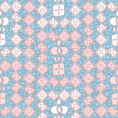 Pink And Blue Pastel Abstract Pattern On A Dotty Background