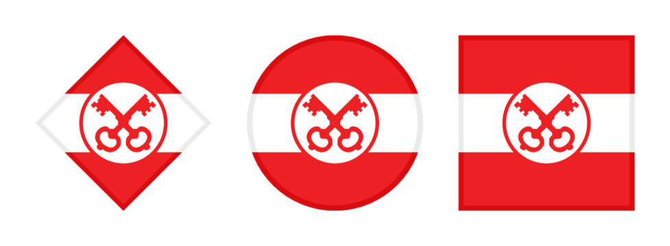 leiden flag icon set. isolated on white background	
