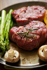 grilled beef steak with vegetables
