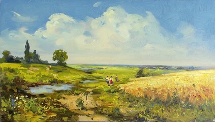 landscape with meadow and sky