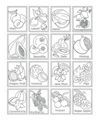 
Pack of Organic Fruits Coloring Pages 

