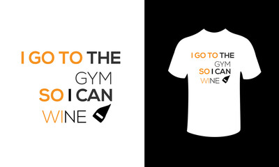 i go to the gym go icon wine t-shirt design white.