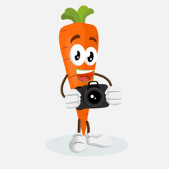 Carrot Logo mascot with camera pose