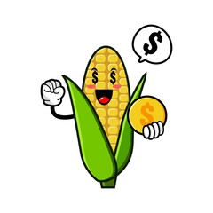cute corn cartoon mascot character