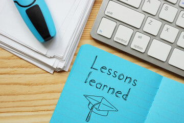Lessons learned are shown on the photo using the text