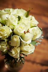 Wedding bouquet of various flowers 