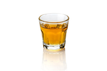 a short glass of Whiskey served neat, isolated on white background