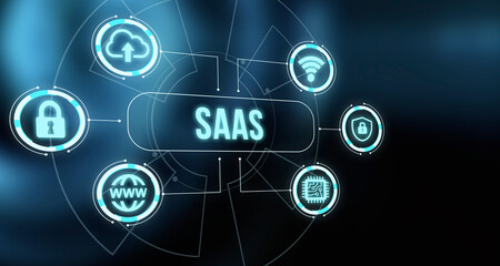 Internet, business, Technology and network concept.Software as a Service SaaS. Software concept