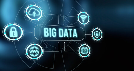 Internet, business, Technology and network concept.Big Data Internet Information