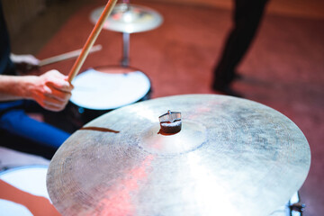 drum and drummer at concert