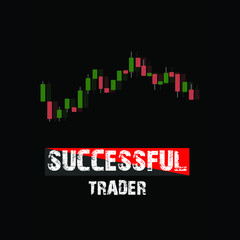 Fototapeta premium successful trader typography t- shirt template design