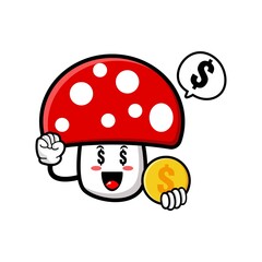 cute mushroomccartoon mascot character