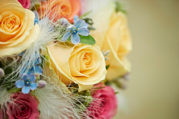 Wedding bouquet of various flowers 