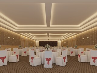 banquet hall design, 3d rendering