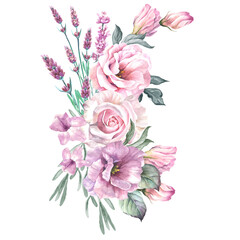 Obraz na płótnie Canvas watercolor flowers garland