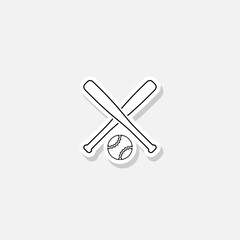 Baseball emblem design sticker icon