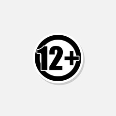 12 age limit concept sticker icon