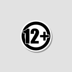 12 age limit concept sticker icon