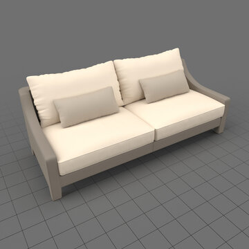 Loveseat sofa with cushions 2