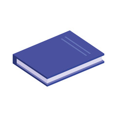 text book blue isometric icon vector illustration design