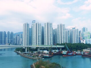 Fototapeta premium 香港の高層マンション（タワーマンション）