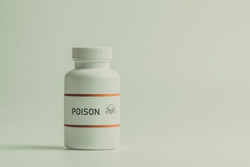 Poison bottle on gray background