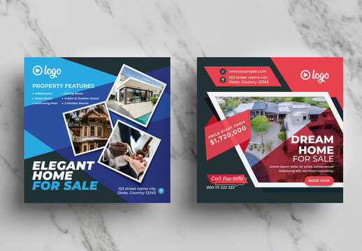 Home for Sale Real Estate Social Media Layout Pack
