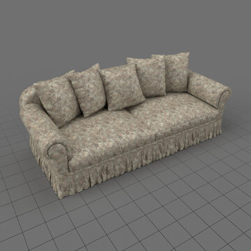 Sofa with five cushions