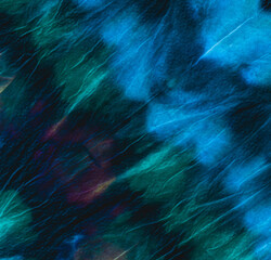  Black Tie Dye Background. Die Boho Silk Pattern.