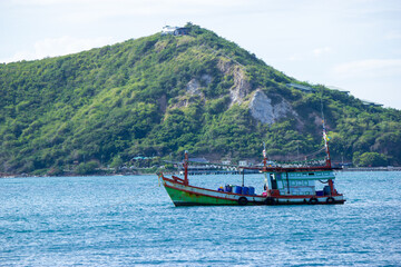 Fishing boats on Samae San Island , Sattahip, Chonburi, Thailand