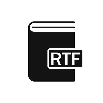 Black Book RTF format icon. Vector illustration