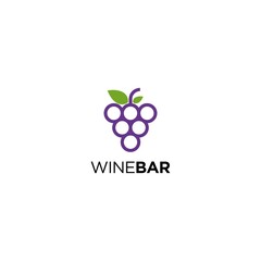 Abstract wine logo template. Wine icon. Purple grapes. Vector