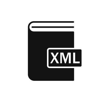 Black Book XML format icon. Vector illustration