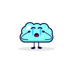 Cloud cry cute character illustration
