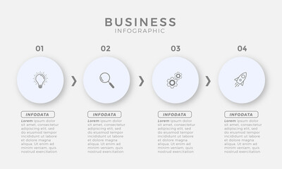 Business infographic icon 4 design premium VectorBusiness Infographic template. Thin line design with numbers 4 options or steps.