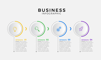 Business infographic icon 4 design premium VectorBusiness Infographic template. Thin line design with numbers 4 options or steps.